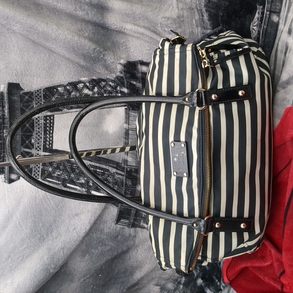 kate spade Black and White Striped Tote Bag